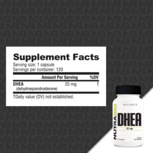 Supplement Facts de DHEA 25 mg NutraBio