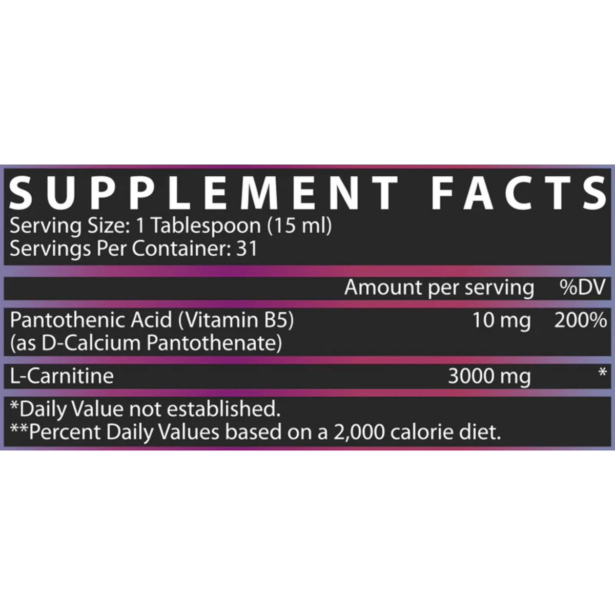 L-Carnitina Liquida Nutrex Supp fact