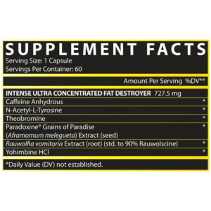 Lipo 6 Black Intense Supp Fact