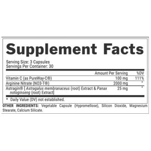 Niox Nutrex Supp Fact