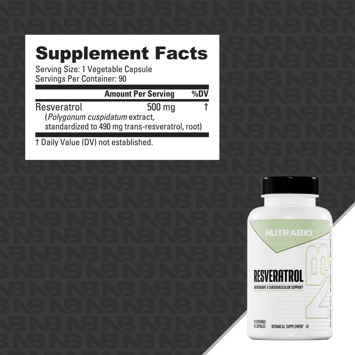 NutraBio Resveratrol Supp Fact