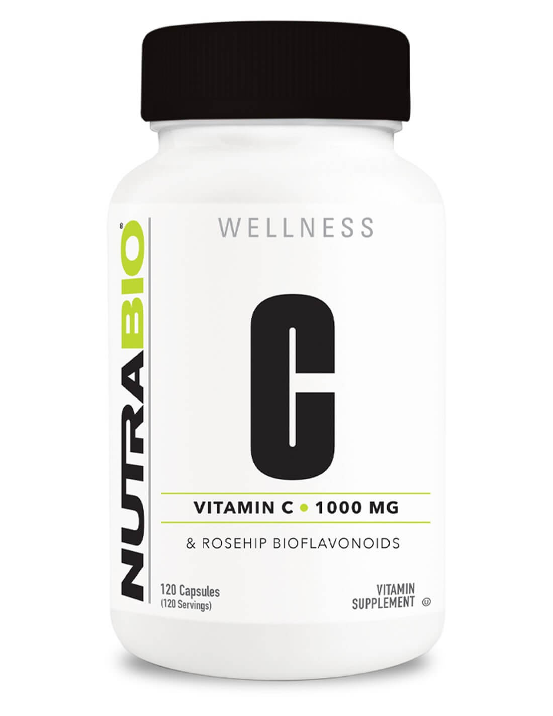 Vitamina C 1000mg + Rose Hips (120 vege caps) | Kosher